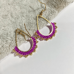 Aros Gota fucsia