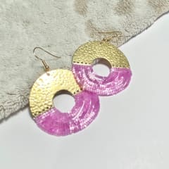 Aros Hortensia rosado brillante