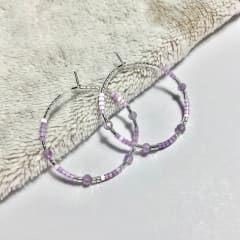 Aros Argolla lila brillante piedras
