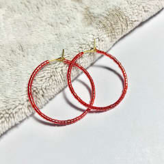 Aros Argolla rojo transparente