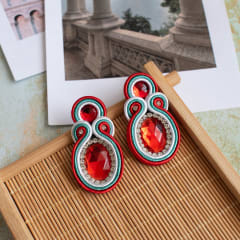 Aros Dobles rojo y turquesa