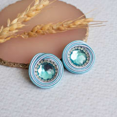 Aros Topito Bicolor celeste y lila