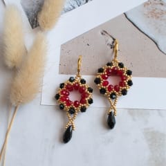 Aros Atrapasueños negro y rojo