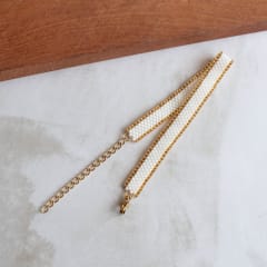 Pulsera Jane blanco y dorado