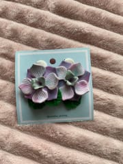 Aros Hortensia lila con hojas