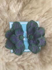 Aros Media Flor verde morado