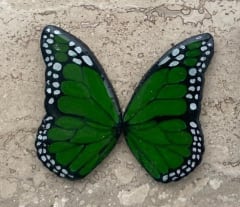 Aros Mariposa Porcelana Resinada de 5 cm verde