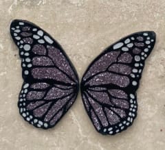 Aros Mariposa Arcilla Polimérica Resinada morado