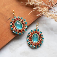 Aros Bordados calipso y terracota