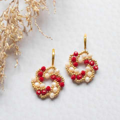 Aros Galaxia rojo y crema