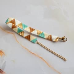 Pulsera Boho turquesa y café