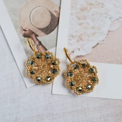 Aros Rueda verde y beige