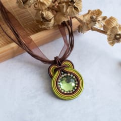Collar Soutache simple café