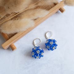 Aros Esfera Corta azul claro