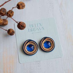 Aros Topito Bicolor azul y salmón