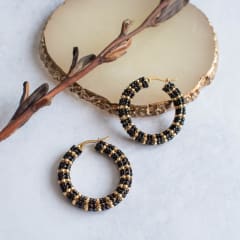 Aros Candongas negro y dorado