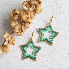 Aros Maxi Estrella esmeralda y turquesa