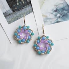 Aros Galaxia turquesa y lila
