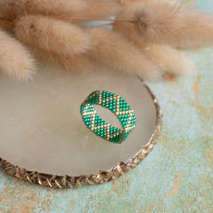 Anillo ZigZag verde