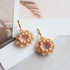 Aros Guirnalda rosado pastel