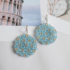 Aros Medallón celeste claro