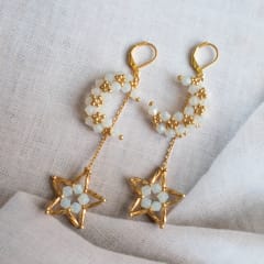 Aros Luna y Estrella blanco