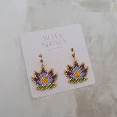 Aros Flor de Loto grande morado