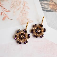 Aros Hexágono morado metalizado