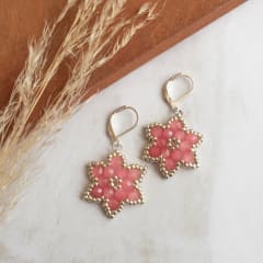 Aros Lilium rosado y plateado