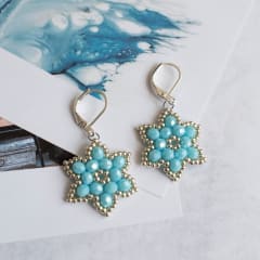 Aros Lilium celeste y plateado