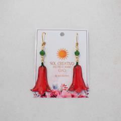 Aros Copihue con cristal