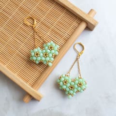 Aros Corazón 3D menta