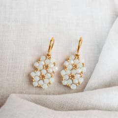Aros Aura blanco y dorado