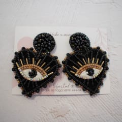 Aros Corazón con ojo negro