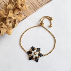 Pulsera ajustable Magnolia negro