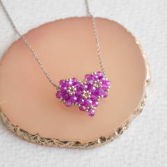 Collar Corazón 3D lila