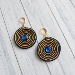 Aros Medallón Espiral azul