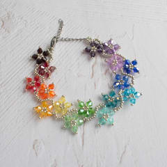 Pulsera Flores arcoiris