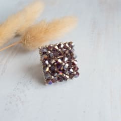 Anillo Cuadrado morado oscuro