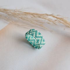 Anillo ZigZag esmeralda y menta