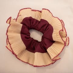 Bamba doble burdeo y beige oscuro con borde burdeo