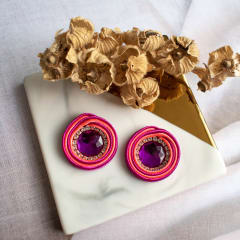 Aros Topito Bicolor magenta