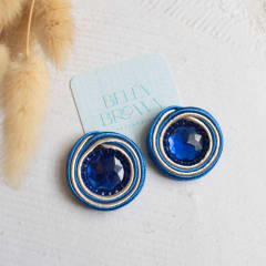 Aros Topito Bicolor azul y blanco