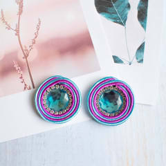 Aros Topito Bicolor celeste y morado