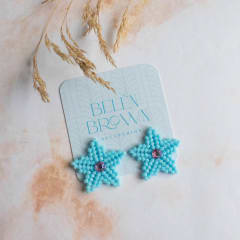 Aros Estrellitas con gema celeste