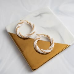 Aros Candongas blanco y dorado
