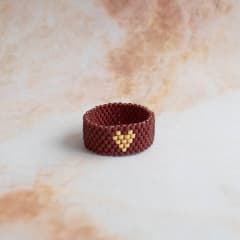 Anillo Corazón café