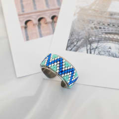 Anillo Ajustable Amazonas azul y turquesa