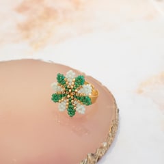 Anillo Ajustable Mónaco verde y menta