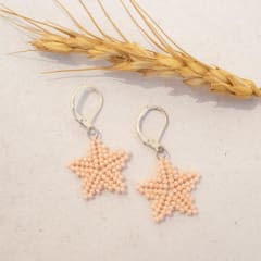 Aros Estrellitas con gancho durazno